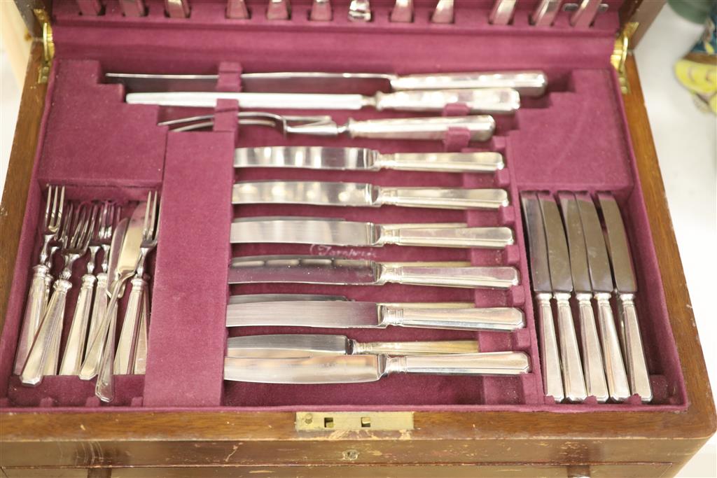 A canteen of silver plated cutlery